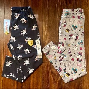 Girls large unicorn Capri and full length leggings